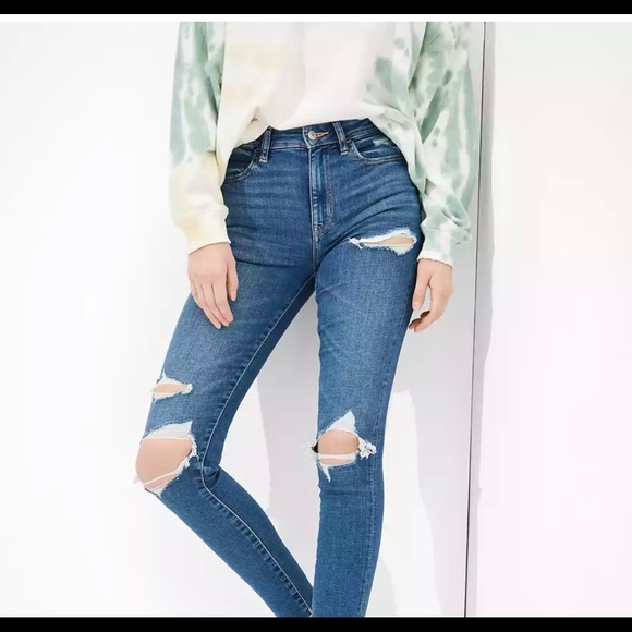 American Eagle Ripped Hi Rise Jegging - Picture 2 of 5